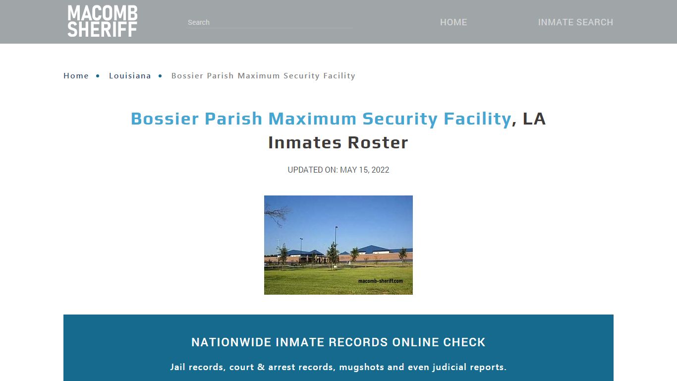 Bossier Parish County Inmate Roster Search